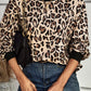 Leopard Round Neck Dropped Shoulder Sweatshirt