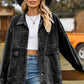 Dropped Shoulder Denim Jacket with Pockets