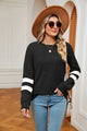 Round Neck Long Sleeve Top Black