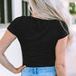 Notched Short Sleeve Bodysuit