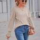 Round Neck Flounce Sleeve Blouse