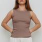 THE BLANK LAB Round Neck Ribbed Cropped Tank