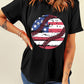 US Flag Round Neck Short Sleeve T-Shirt