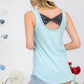 Celeste Full Size Back Contrast Bow Tie Tank