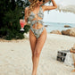 Animal Print Cutout Sleeveless One-Piece Swimsuit