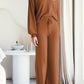 Long Sleeve Lounge Top and Drawstring Pants Set