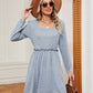 Square Neck Long Sleeve Dress