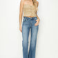 RISEN Mid-Rise Frayed Hem Bootcut Jeans