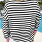 Striped Round Neck Long Sleeve Sweatshirt