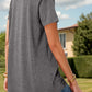 Full Size Half Button Short Sleeve T-Shirt