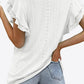 Round Neck Layered Flutter Sleeve Blouse