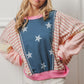 BiBi Stars and Stripes Round Neck Long Sleeve Top