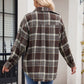 Mandy Pocketed Plaid Collared Neck Long Sleeve Shirt