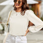 Round Neck Long Sleeve Blouse