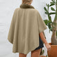 Fuzzy Trim Open Front Poncho