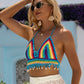 Contrast Halter Neck Swim Top