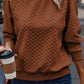 Texture Round Neck Long Sleeve Sweatshirt