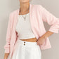 HYFVE Open Front Ruched Sleeve Blazer