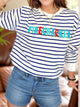 FIRECRACKER Striped Long Sleeve Sweatshirt Stripe