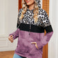 Leopard Drawstring Hoodie with Pocket