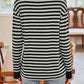 Lovelet Striped Round Neck Long Sleeve T-Shirt