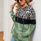 Leopard Drawstring Hoodie with Pocket