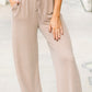 Round Neck Top and Drawstring Pants Set