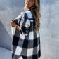 Plaid Collared Neck Longline Shirt