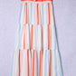 Striped Strapless Sweetheart Neck Dress