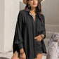 Openwork Button Up Long Sleeve Shirt