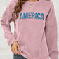 AMERICA Graphic Dropped Shoulder Sweatshirt