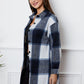 Plaid Button Up Collared Neck Outerwear