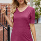 V-Neck Smocked Short Sleeve T-Shirt