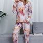 Tie-Dye Crewneck Top and Drawstring Waist Joggers Lounge Set