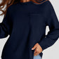 Full Size Texture Round Neck Long Sleeve Sweatshirt