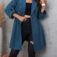 Honey Plus Size Lapel Collar Drawstring Roll-Tab Sleeve Trench Coat