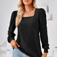 Square Neck Puff Sleeve Blouse