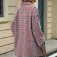 Houndstooth Button Up Dropped Shoulder Coat