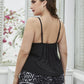 Plus Size Lace Trim Scoop Neck Cami and Printed Shorts Pajama Set