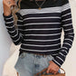 Perfee Striped Round Neck Long Sleeve T-Shirt