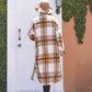 MeiMei Plaid Button Up Dropped Shoulder Coat