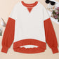 Contrast Round Neck Long Sleeve Sweatshirt