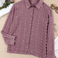 Swiss Dot Button Up Long Sleeve Shirt