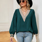 Contrast Puff Sleeve Blouse