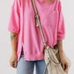 Round Neck Half Sleeve Slit T-Shirt