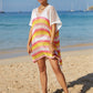 Cutout Striped Cover-Up with Tassel