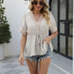 V-Neck Puff Sleeve Babydoll Top