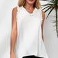 Frilled Trim V-Neck Textured Tank