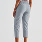 Elastic Waist Cropped Sports Pants