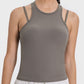 Cutout Round Neck Racerback Active Tank